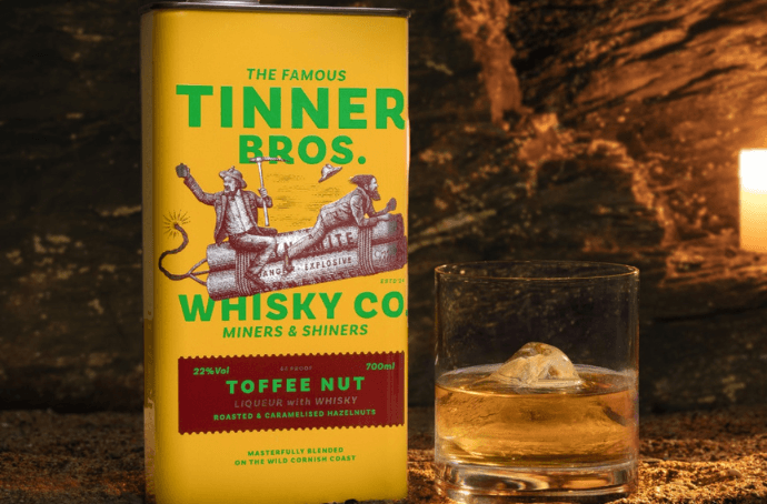 TINNER BROS TOFFEE NUT WHISKY LIQUEUR 0.7L WHISKY-BASED LIQUEUR INSPIRED BY CORNISH MINERS LEGENDS